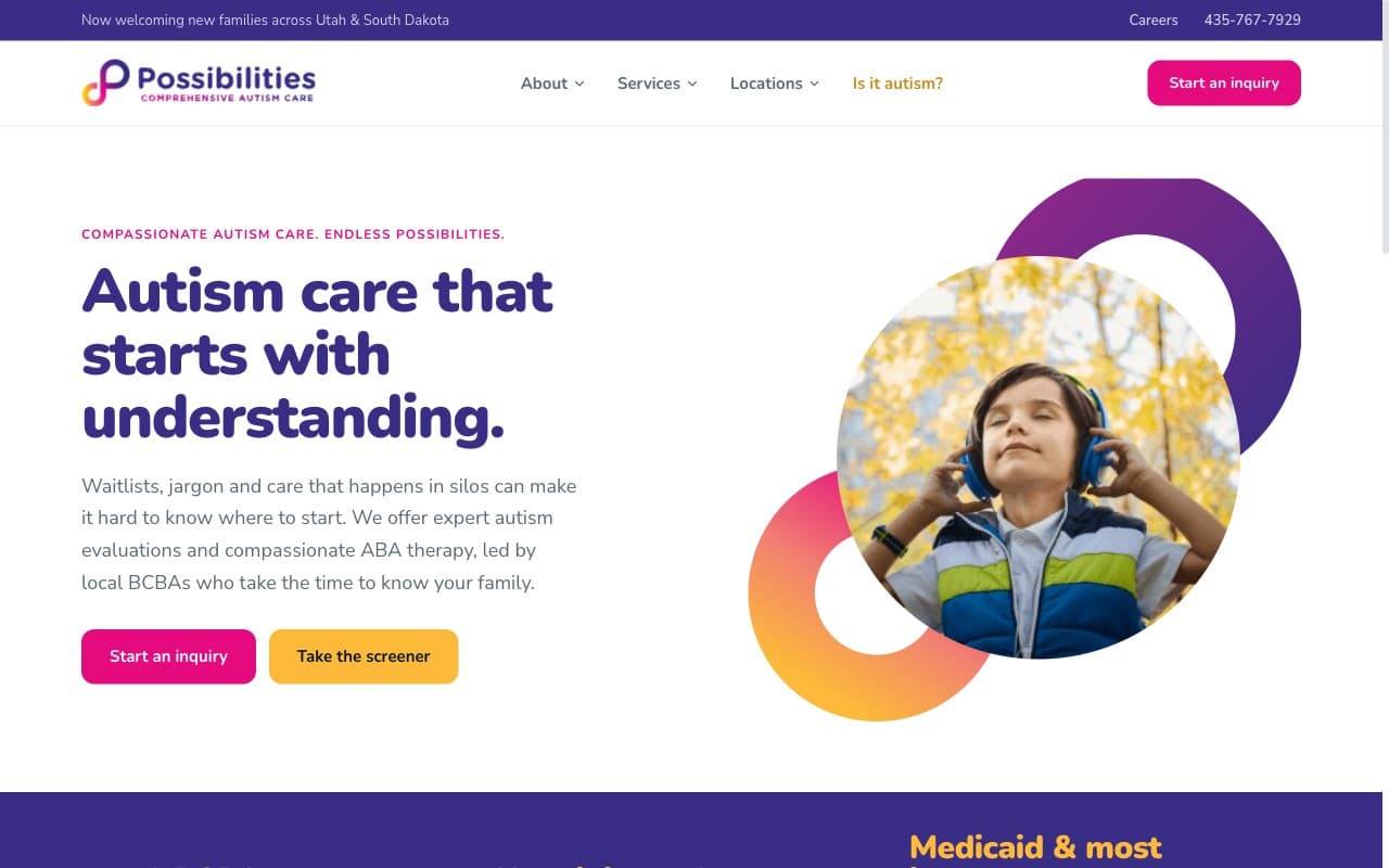 Possibilities ABA website screenshot